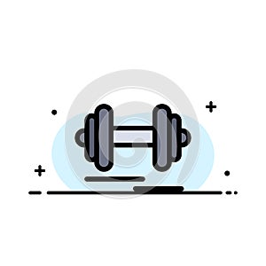 Dumbbell, Fitness, Sport, Motivation  Business Flat Line Filled Icon Vector Banner Template