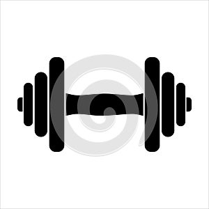 Dumbbell for gym icon , black sign design