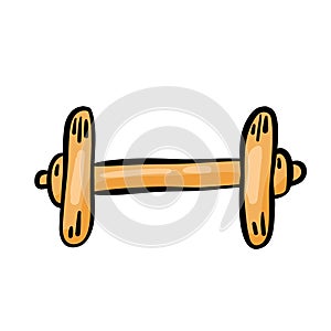 Dumbbell for gym icon , black sign design,