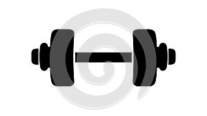 Dumbbell for gym icon , black sign design in vector illustration