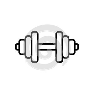 Dumbbell in the gym icon vector. Isolated contour symbol illustration