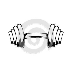 Dumbbell icon, barbel icon. Fitness icon. Vector illustration.