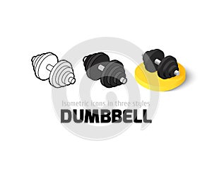 Dumbbell icon in different style