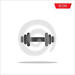 Dumbbell icon vector isolated on white background.