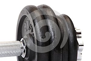 Dumbbell isolated over a white background.