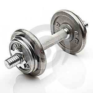Dumbbell isolated on white background photo