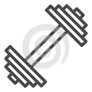 Dumbbell line icon. Weights vector illustration isolated on white. Bodybuilding equipment outline style design, designed