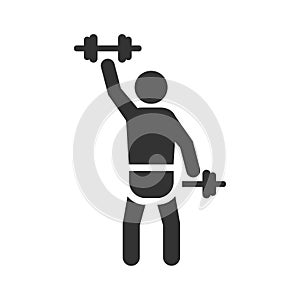 Dumbbell press exercise icon