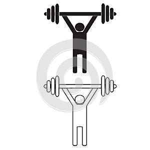 Dumbbell training icon on white background. Weightlifting sign. flat style
