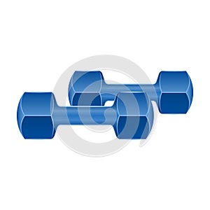Dumbbell vector icon. Realistic vector icon isolated on white background dumbbell.