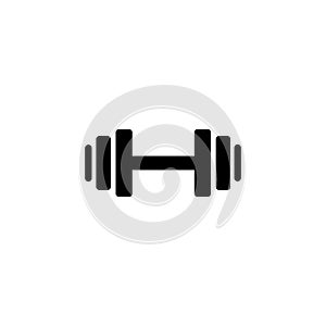 Dumbbell weights symbol or exercise icon in black on isolated white background. EPS 10 vector photo