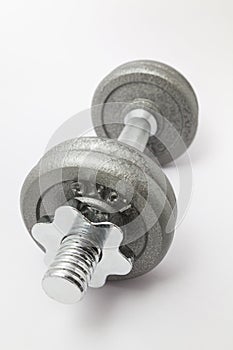 Dumbbell on white background