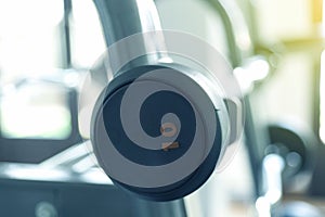 Dumbbells in fitness room