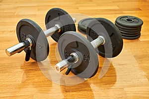 Dumbbells at home photo