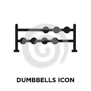 Dumbbells icon vector isolated on white background, logo concept