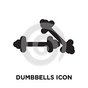 Dumbbells icon vector isolated on white background, logo concept