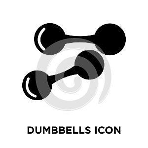 Dumbbells icon vector isolated on white background, logo concept