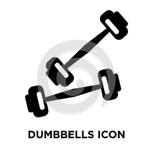 Dumbbells icon vector isolated on white background, logo concept