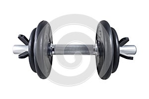 Dumbbells patterned with rubberized disks.