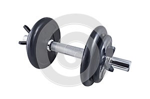 Dumbbells patterned with rubberized disks.