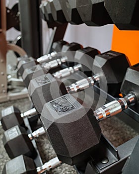 Dumbbells on a Rack