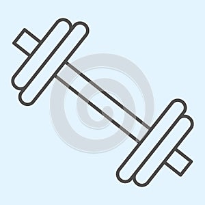 Dumbbells thin line icon. Sport weights accessories item. Horeca vector design concept, outline style pictogram on white