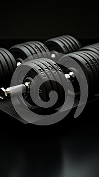 Dumbbells in varying weights, all in sleek black, perfect for versatile workouts