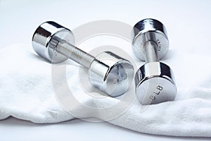 Dumbbells on white