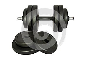 Dumbell isolated on white.