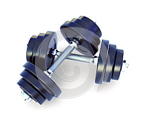 Dumbells on white