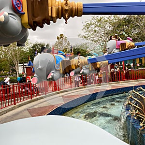 Dumbo the flying elephant ride at Magic Kingdom in Disney World Orlando, Florida