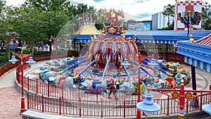 The Dumbo the Flying Elephant ride in Magic Kingdom in Disney World Orlando, Florida