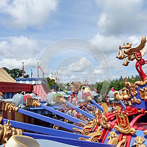 Dumbo the flying elephant ride at Magic Kingdom in Disney World Orlando, Florida