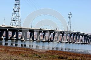 Dummbarton Road bridge on South San Francisco Bay, California, USA