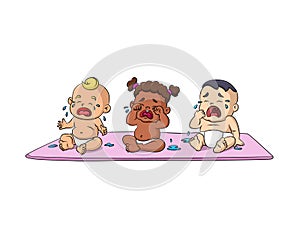 Three babies crying