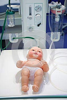 Dummy of child in medical box