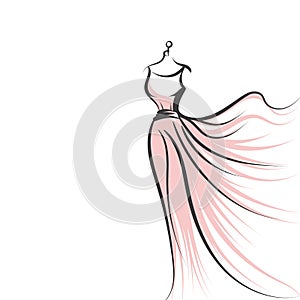 Maketa šaty ruka kreslení ilustrace vektor 