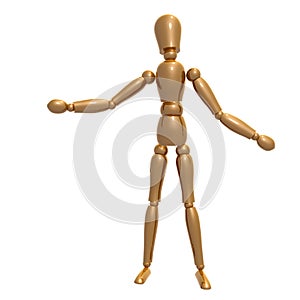 Dummy figure on welcome pose