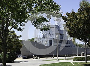 Dummy training ship for US Navy called USS Neversail because it is in cement.