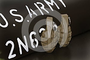 Dummy WW2 hand grenades.