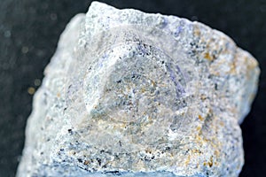 Dumortierite, a close up of blue mineral macro, an outdoor shot, geology, macro