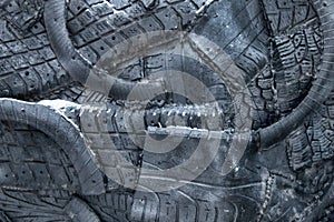 dump background of old tires.