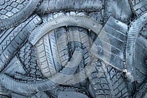 dump background of old tires.