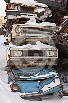Dump cars in Russia in the winter