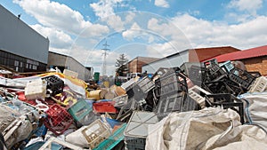 Dump industrial waste - Heaps of plastic debris