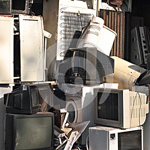 Dump of old broken home appliances