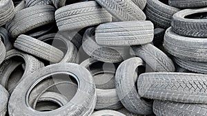 Dump of old used car tires