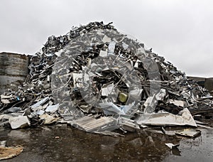 Dump of recycling steel photo