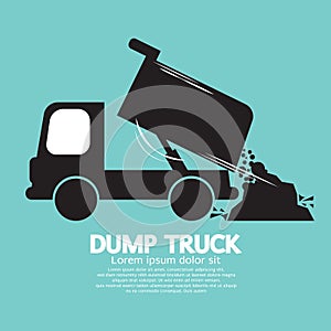 Dump Truck Carried And Unloading Loose Material photo