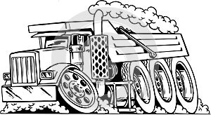 Dump Truck Cartoon Illustration